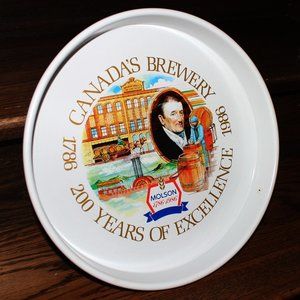 Molson 200th anniversary serving beer tray 1786-1986 Canada's Brewery